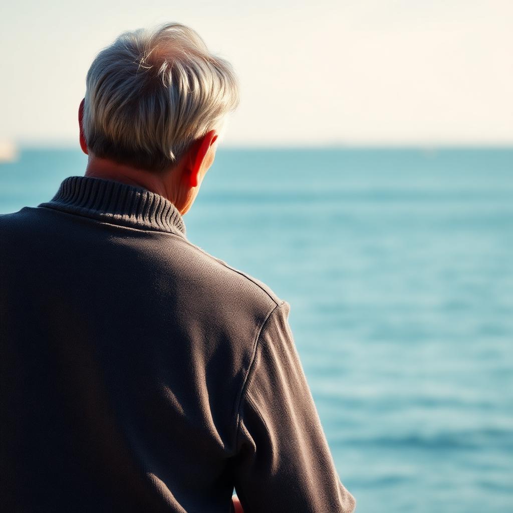 Ægtepar kigger ud over havet